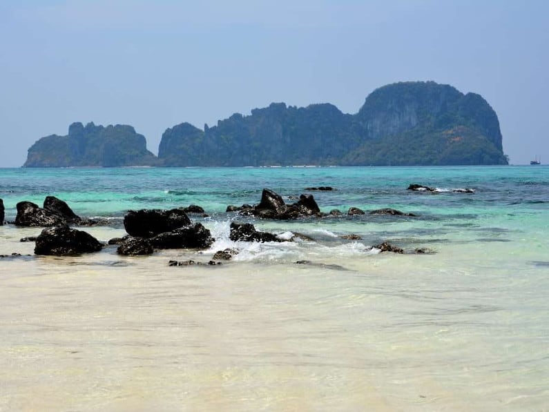 View from Mosquito Island, which is located in the North of the Phi Phi Island Archipelago.