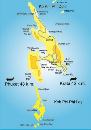 Map of Koh Phi Phi Island
