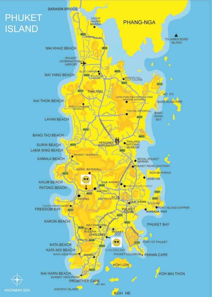 phuket map tourist