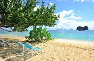 Sun Chairs on Koh Ngai Island in Krabi, Thailand