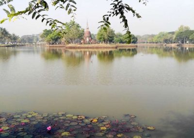 sukhothai - historical park - temple and lake