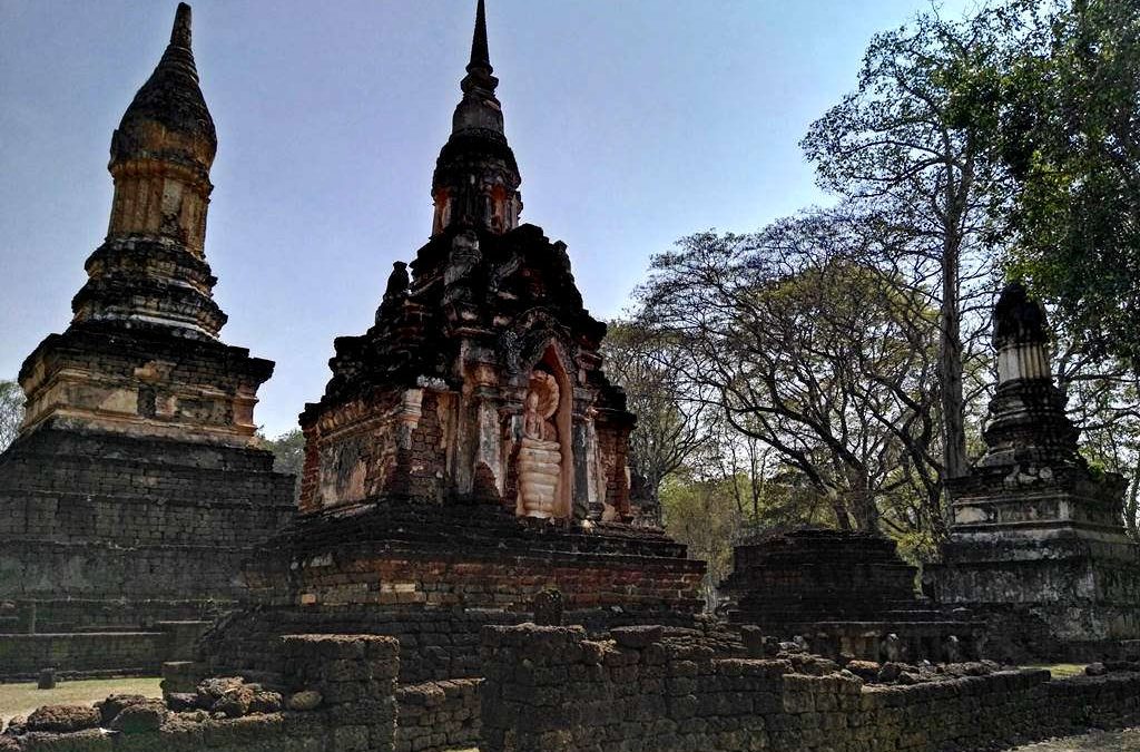 Si Satchanalai, historical park - wat suan kaeo uttayan yai with buddha statue