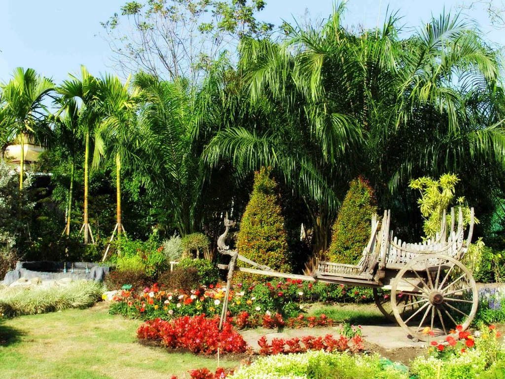 chiang mai, royal flora ratchaphruek - wooden cart