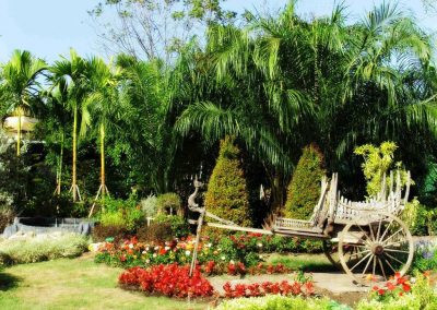 chiang mai, royal flora ratchaphruek - wooden cart